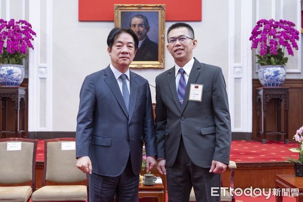 ▲雲林縣警察局保安警察隊副隊長劉丁心獲總統賴清德親自勉勵，表揚傑出表現。（圖／記者游瓊華翻攝）