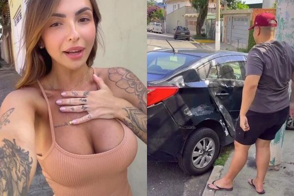 ▲▼羅莎琳因為穿著裸色運動服，令路上的男司機分心撞上電線桿。（圖／翻攝自Instagram）