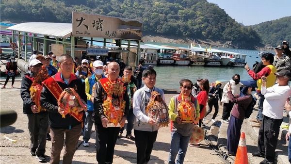 ▲媽祖水上遶境遊湖