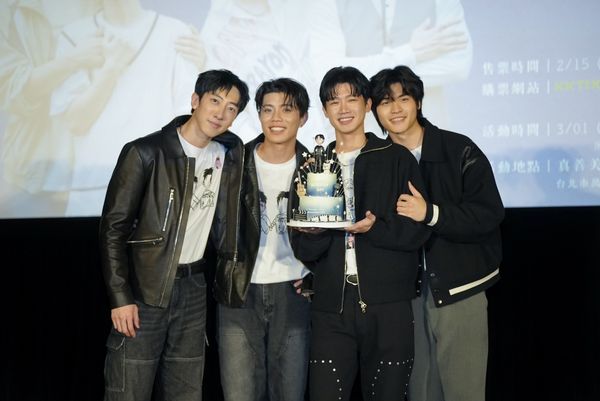 ▲張哲偉（左起）、陳峻廷、洪言翔、羅章恩主演BL影集《全面管控》。（圖／三立提供）