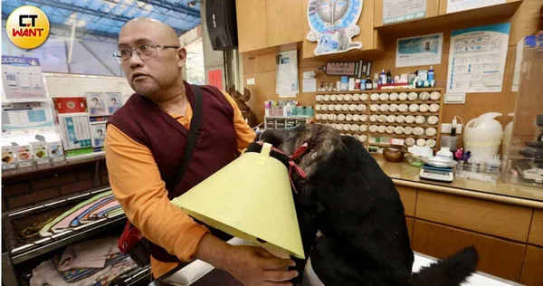 愛狗人士楊成宗（左）近年在新北市坪林淺山區援救不少被「山豬吊」夾傷甚至挨砍的「浪浪」，花費新台幣百萬也不吝惜，而小黑（右）近日在山區被不明人士拿柴刀狠砍，就是楊成宗出現救援，才找回一線生機。（圖／方萬民攝）