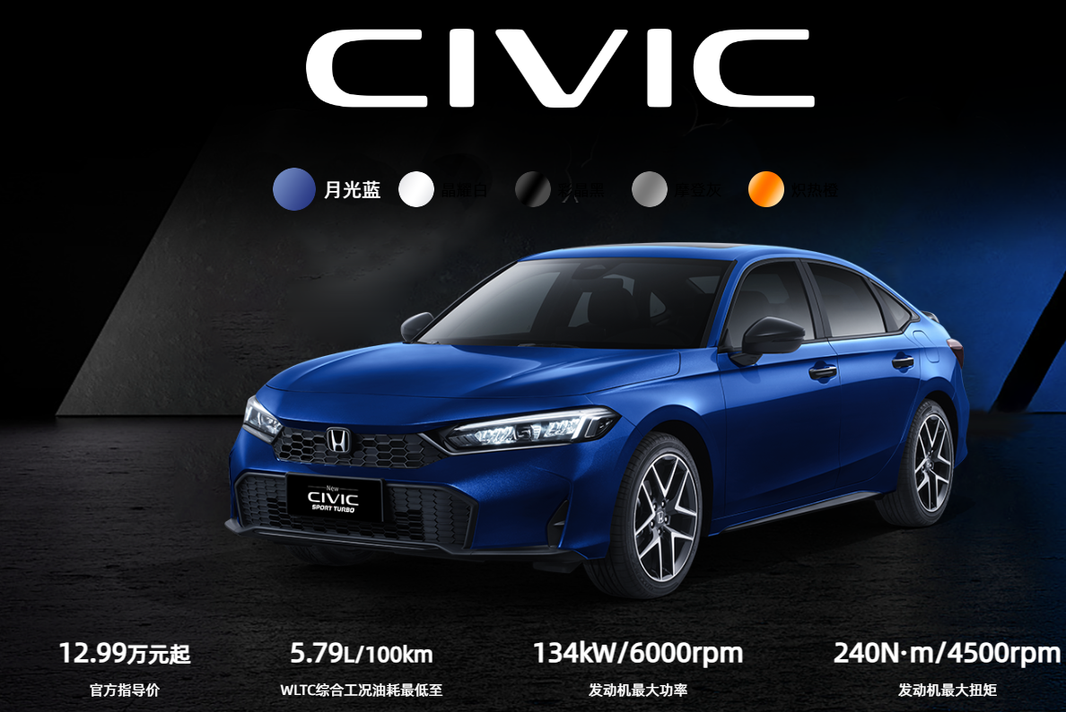 ▲大陸小改款11代HONDA喜美Civic雙動力上市！（圖／翻攝自HONDA）