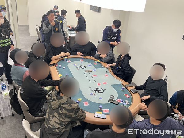 ▲台南市警一分局接獲線報，破獲德州撲克競技館以合法切磋德州撲克牌藝競技為由，實際私下非法從事賭博之不法行為。（圖／記者林東良翻攝，下同）