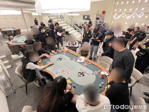 ▲台南市警一分局接獲線報，破獲德州撲克競技館以合法切磋德州撲克牌藝競技為由，實際私下非法從事賭博之不法行為。（圖／記者林東良翻攝，下同）