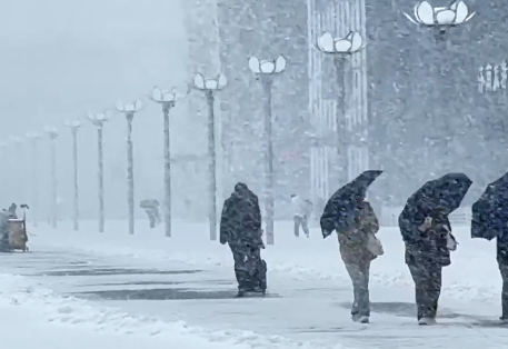 ▲▼濟南大暴雪，20小時內下387個大明湖。（圖／翻攝自微博）