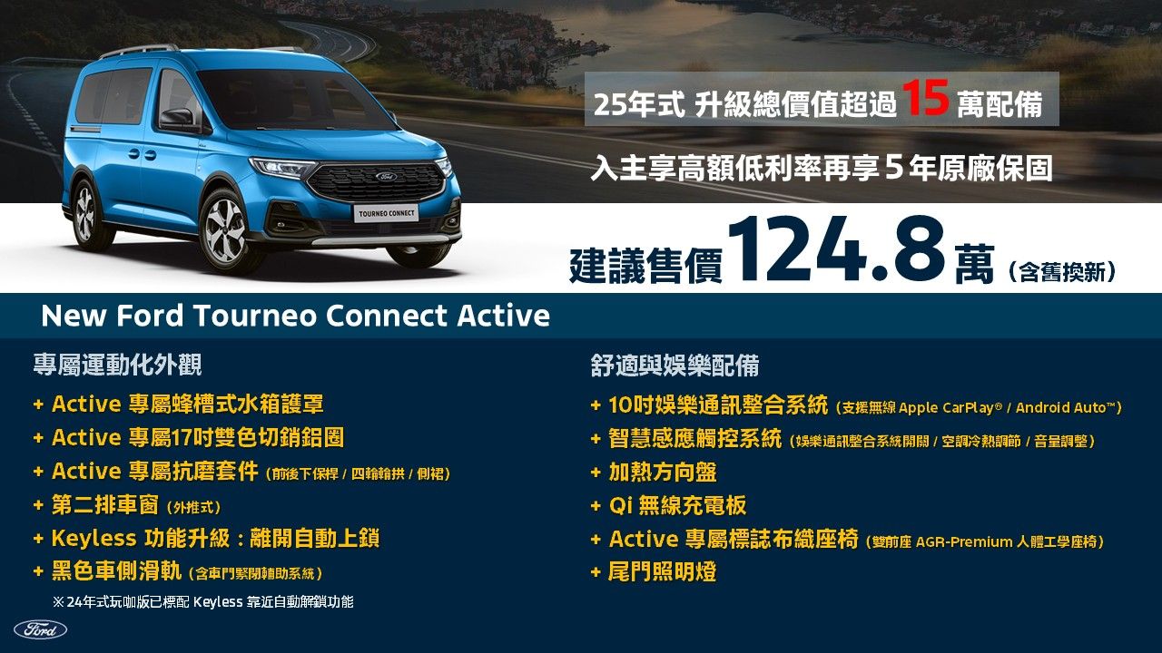 ▲台灣福特六和上架Tourneo Connect旅玩家新年式。（圖／翻攝自福特）