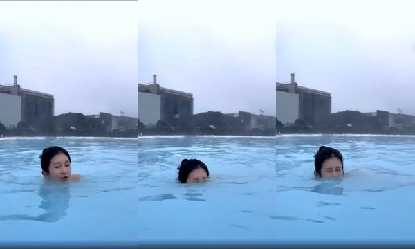 ▲鄭家純不慎腳滑，一頭栽進水裡。（圖／翻攝自Facebook／鄭家純）