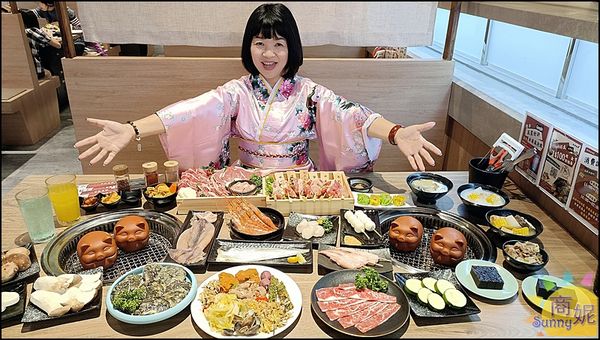 ▲▼築崎燒串放題|台中烤串燒肉吃到飽588元起!軌道車送餐+豐盛自助吧超過百種食材還有免費和服穿搭。（圖／部落客商妮授權提供）