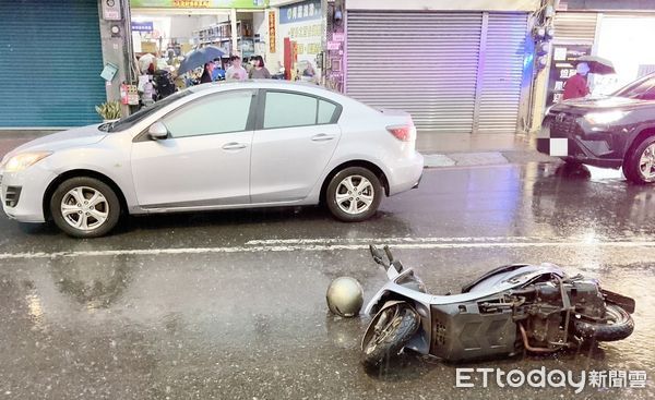 ▲中壢區興和路往環北路昨天傍晚發生事故，警方到場調查事故發生原因。（圖／記者沈繼昌翻攝）