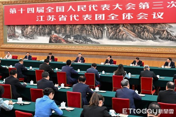 ▲▼ 2025年習近平出席江蘇代表團、連續三年參加、2025兩會            。（圖／翻攝央視）