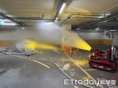 南消七大攜手新光三越 辦理電動車火災搶救演練