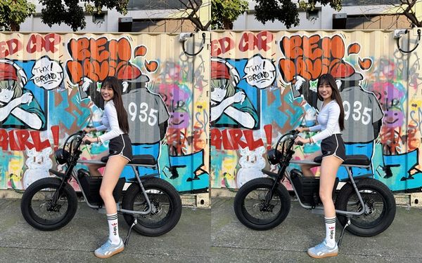 ▲陳伊身穿白色長袖上衣，搭配黑色運動短褲。（圖／翻攝自Instagram／bobeyiyi）