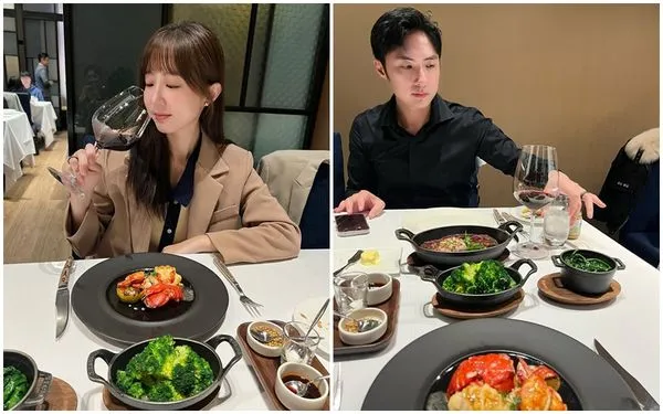 ▲洪詩和李運慶到餐廳慶祝結婚2周年。（圖／翻攝自Instagram／angelhong）