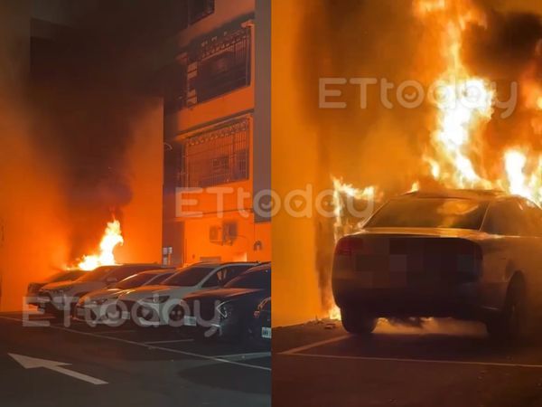 ▲▼高雄市鼓山區九如四路停車場火燒車。（圖／記者吳奕靖攝）