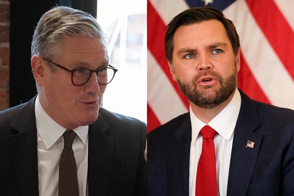 ▲▼英國首相施凱爾（Keir Starmer）,美國副總統范斯（JD Vance）。（組圖／路透）