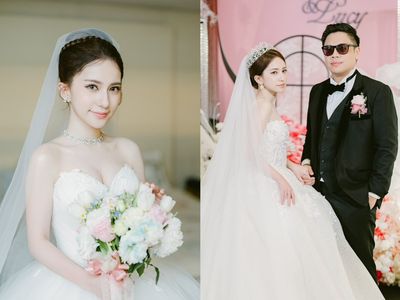 黑男告白混血妻！Lucy婚宴四套絕美婚紗照曝光　他戀愛：童話故事是真的