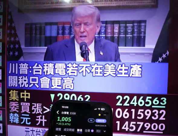 台積電美國投資消息一出，台股盤中一度跌近400點。（圖／報系資料照）