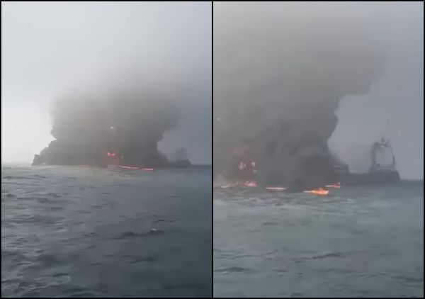 ▲▼英國北海發生油輪和貨船相撞事故 已知32名傷者獲救。（圖／翻攝自臉書）