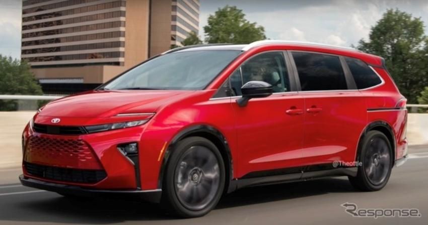 ▲新一代TOYOTA Sienna傳出開發中，將換上最新搶眼的家族化制服。（預想圖／翻攝自《Theottle》）