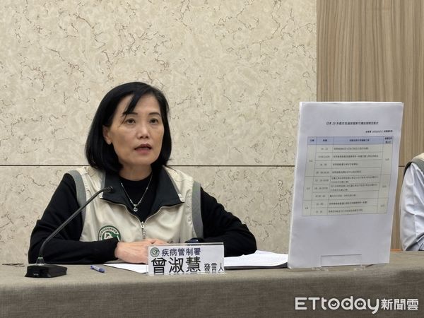 ▲▼疾管署發言人曾淑慧說明日本麻疹患者活動史。（圖／記者洪巧藍攝）