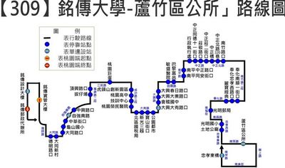 桃園公車路線309銘傳大學到蘆竹區公所　3／20起轉為正式路線