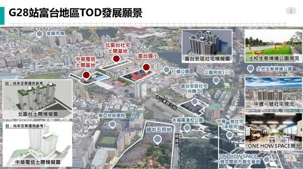 ▲捷運綠線G28站現勘，謝美英比愛心謝張善政