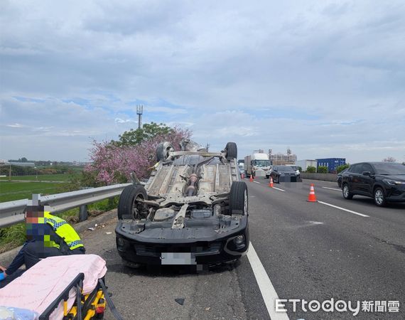 ▲▼國道1號嘉義段車禍。（圖／記者翁伊森翻攝）