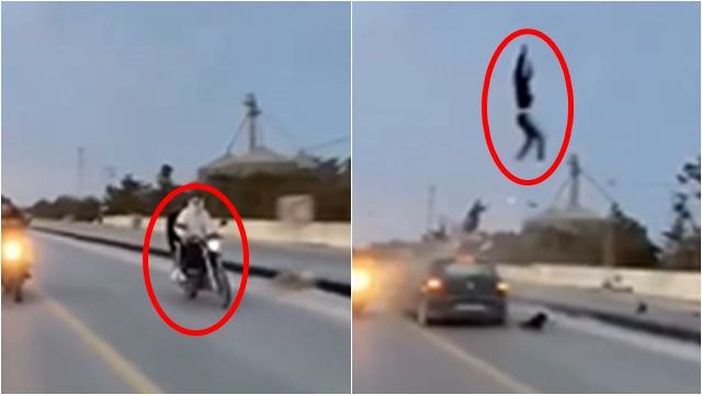 ▲▼驚悚瞬間！騎士揪團飆車「他竟還逆向」　下秒遭迎面撞飛1死1傷。（圖／翻攝X）