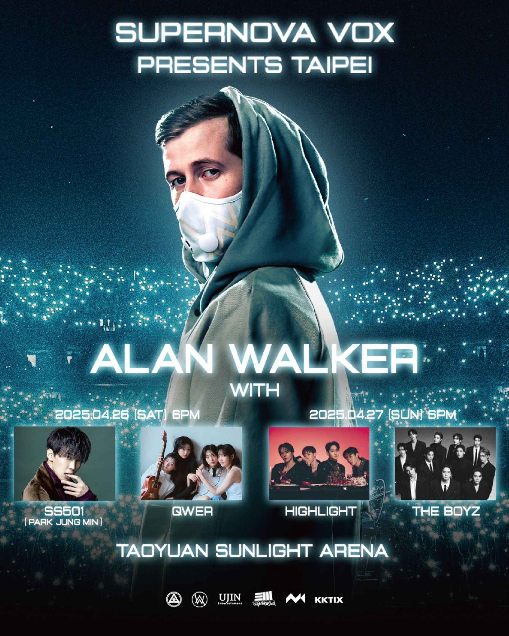 ▲▼ALAN WALKER with K-POP、KNK。（圖／翻攝自Facebook／Ujin.Ent 유진 엔터테인먼트、StarStone Entertainment）
