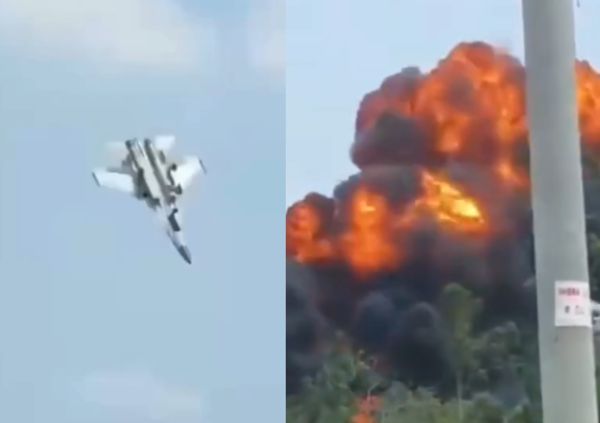 ▲▼解放軍戰鬥機失事　墜毀在海南島。（圖／翻攝微博）