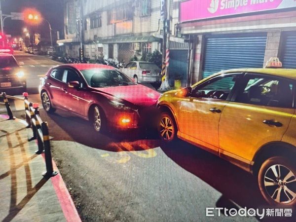 ▲▼雙方未受傷僅車輛受損。（圖／八德警分局提供）