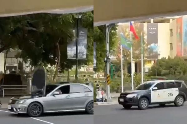 ▲▼台中警匪追逐戰，犯嫌引擎蓋打開開還能高速逃逸             。（圖／翻攝社會事新聞影音）