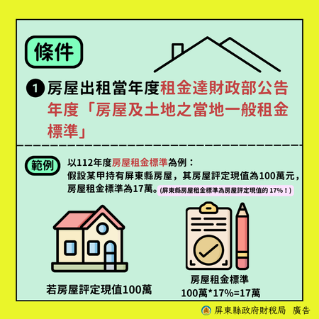 ▲屏東縣政府指房屋出租可適用較低稅率，3月22日前提出申報            。（圖／資料照及縣政府提供）