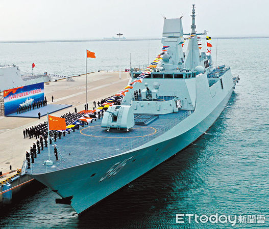 ▲▼解放軍海軍最新型054B隱形護衛艦首艦「漯河」號。（圖／翻攝自陸媒）