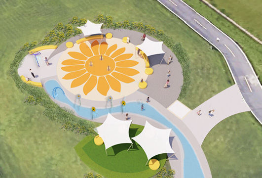 ▲花漾水樂園可由五華陸橋進入河濱公園,示意圖。（圖／新北市高灘處提供）