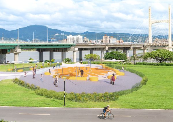 ▲花漾水樂園可由五華陸橋進入河濱公園,示意圖。（圖／新北市高灘處提供）