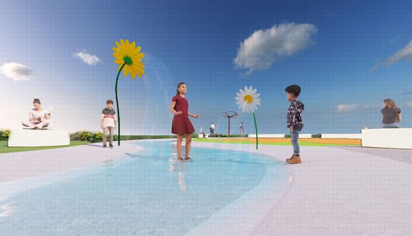 ▲花漾水樂園可由五華陸橋進入河濱公園,示意圖。（圖／新北市高灘處提供）