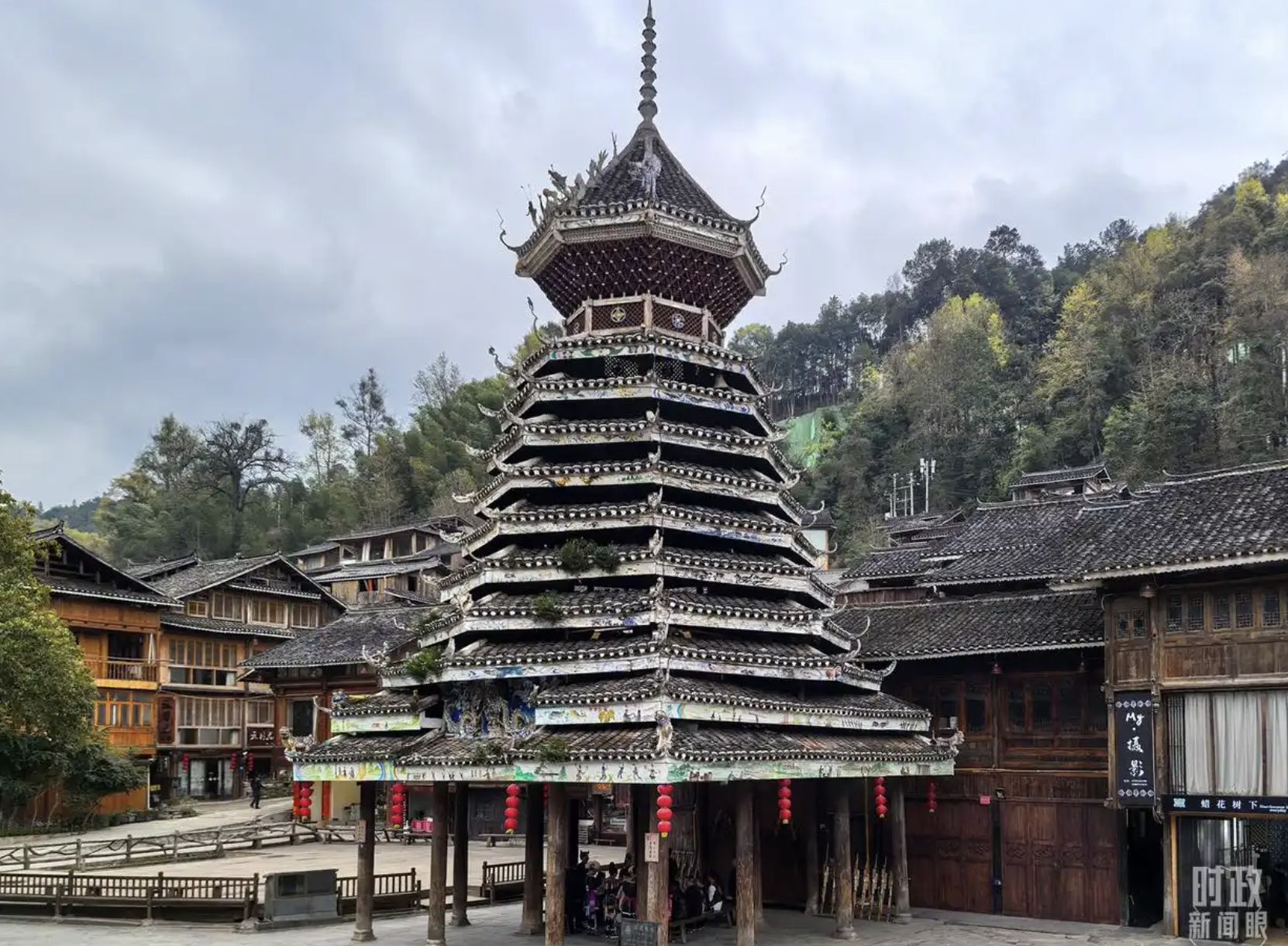 ▲貴州肇興侗寨,鼓樓建築。（圖／翻攝央視）