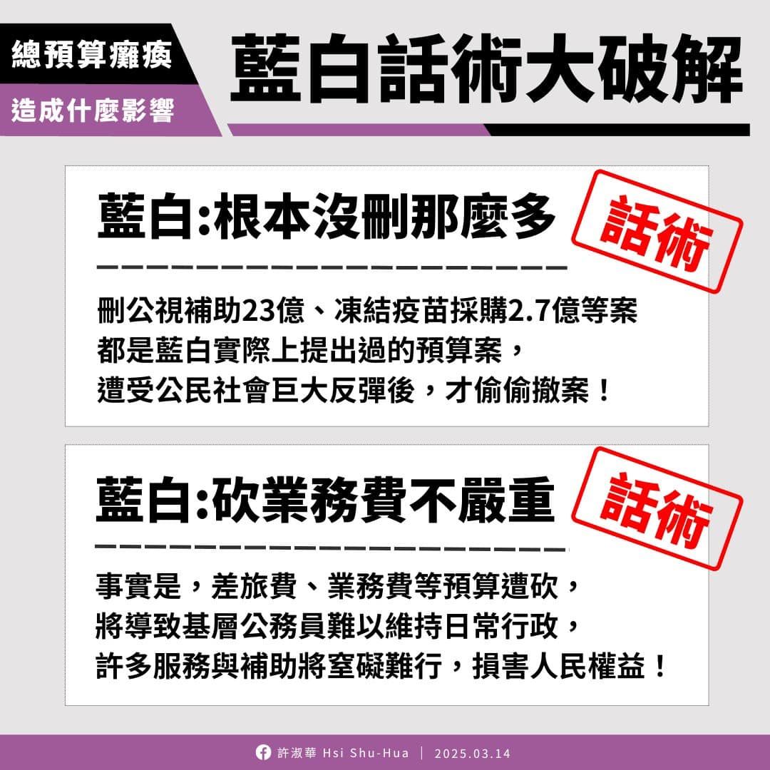 ▲▼台北市議員許淑華整理預算刪減、凍結後的影響。（圖／許淑華議員研究室提供）