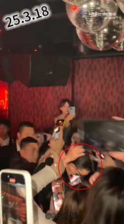 ▲▼勝利大陣仗現身杭州夜店「保鑣狂擋路人手機」。（圖／翻攝自微博）