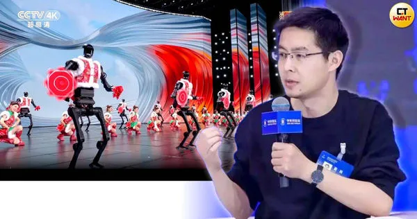 由王興興於2016年創立「宇樹科技」，推出的Unitree H1通用人形機器人，今年在中國春晚跳秧歌舞一炮而紅。（圖／翻攝自央視YT、翻攝自搜狐網）