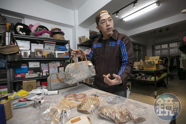 馬毅因能高度修復還原包包，即使沒招牌，修包需等待，仍有不少客人拿名牌包來修。