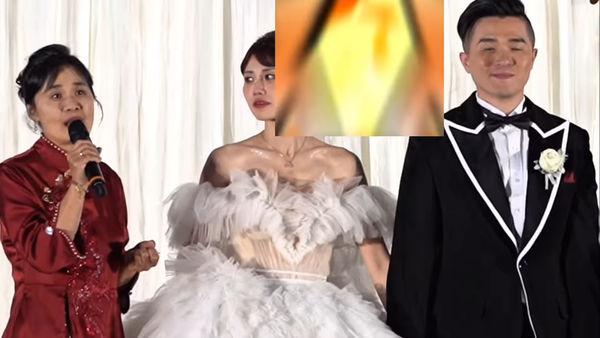 ▲婚禮「媽媽失控致詞」曝光　啦啦隊女神豆芽傻眼：真的不要再給我鬧。（圖／翻攝自豆芽IG）