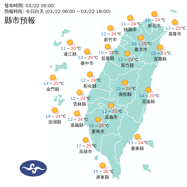 ▲▼低溫特報。（圖／中央氣象署）