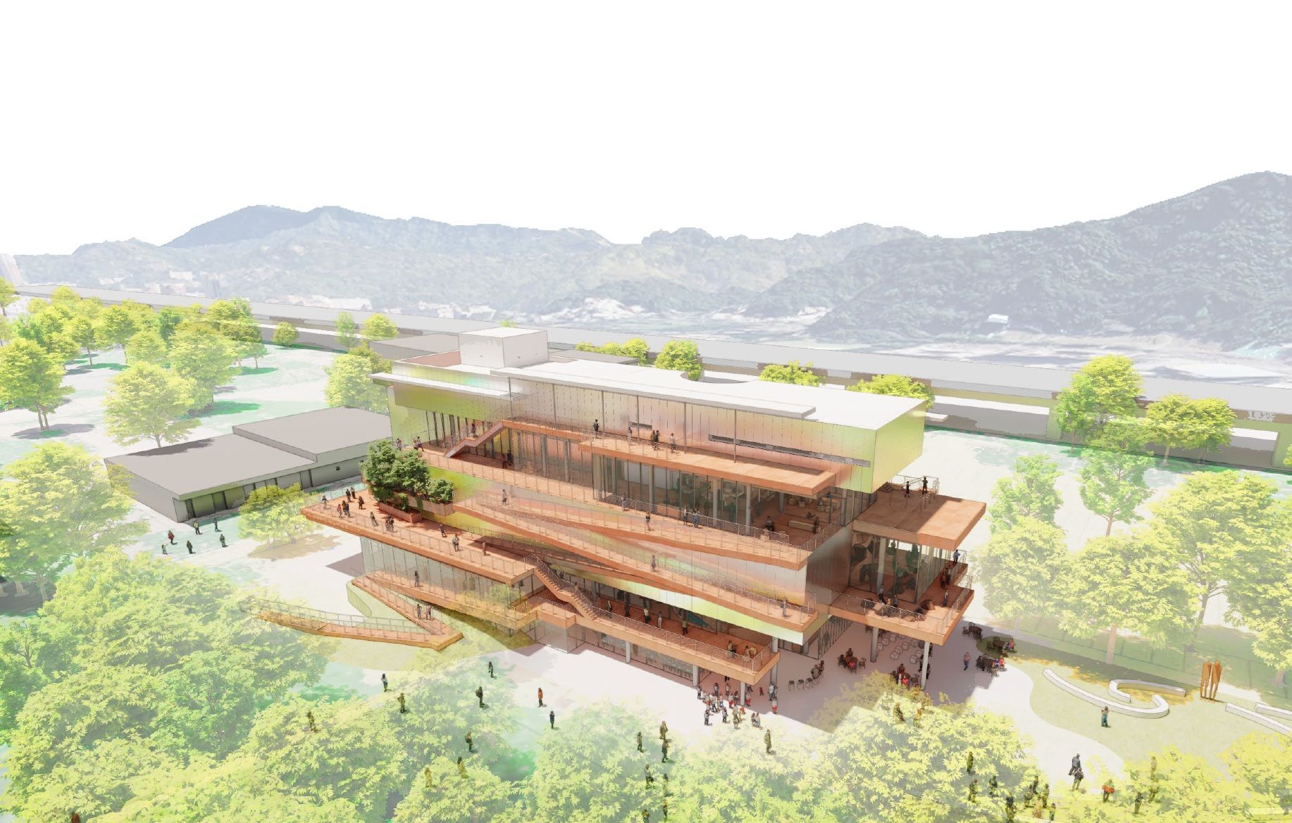 ▲▼日本建築師平田晃久建說明台大百歲紀念館。（圖／台大提供）