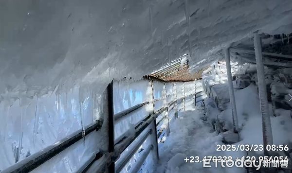 ▲▼ 玉山有兩名山友墜谷遭雪埋，搜救人員尋獲時已無生命跡象。       。（圖／民眾提供）