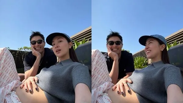 ▲▼恭喜楊祐寧老婆懷第三胎！　摸肚照報喜。（圖／翻攝自楊祐寧IG）