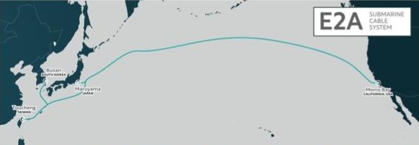 ▲▼E2A海底電纜系統橫跨太平洋，串聯亞洲與北美主要數位樞紐。（圖／中華電信提供）