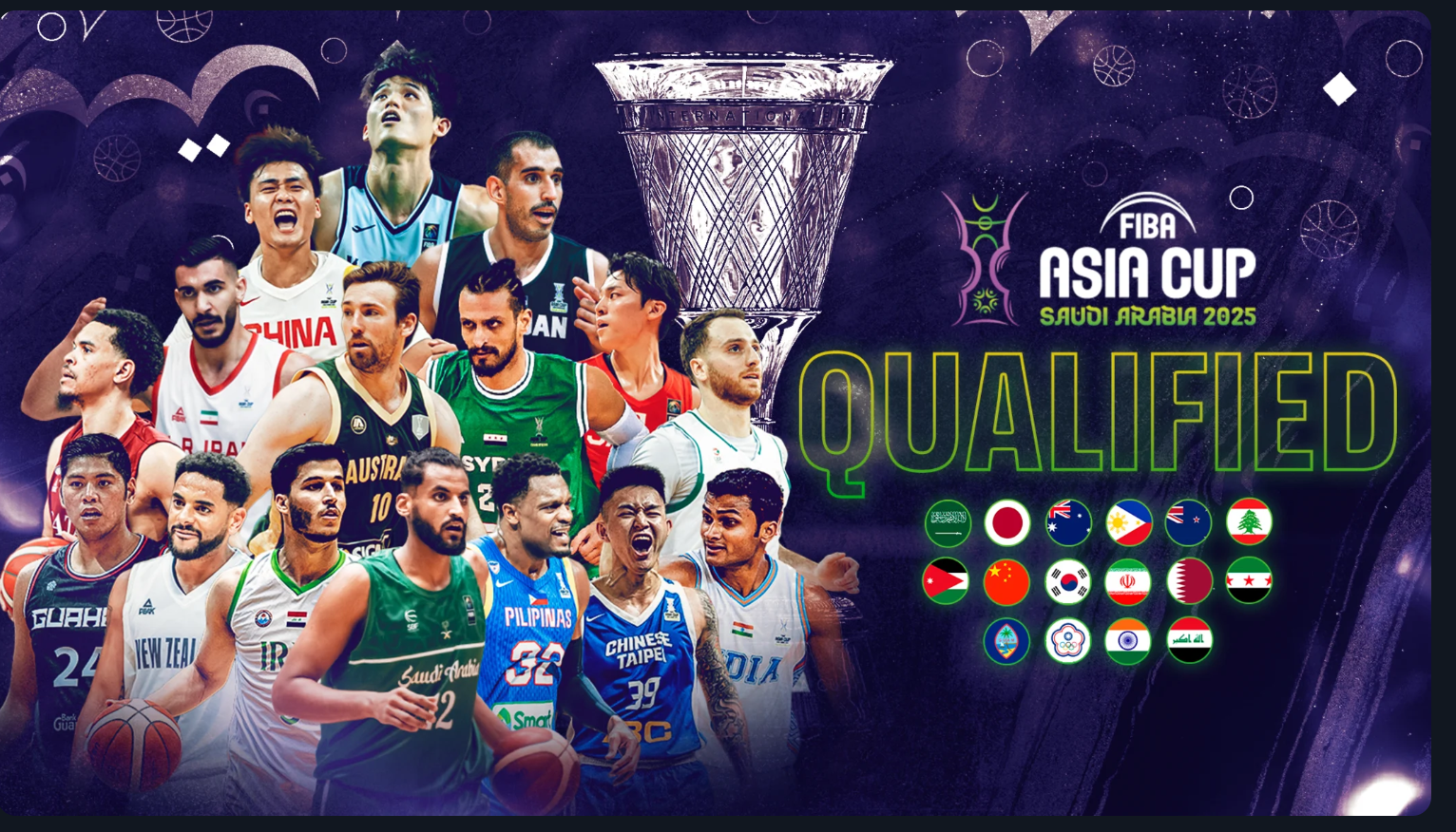 ▲▼中華隊晉級亞洲盃正賽，「夜王」盧峻翔登上官網封面。（圖／翻攝自FIBA官網）