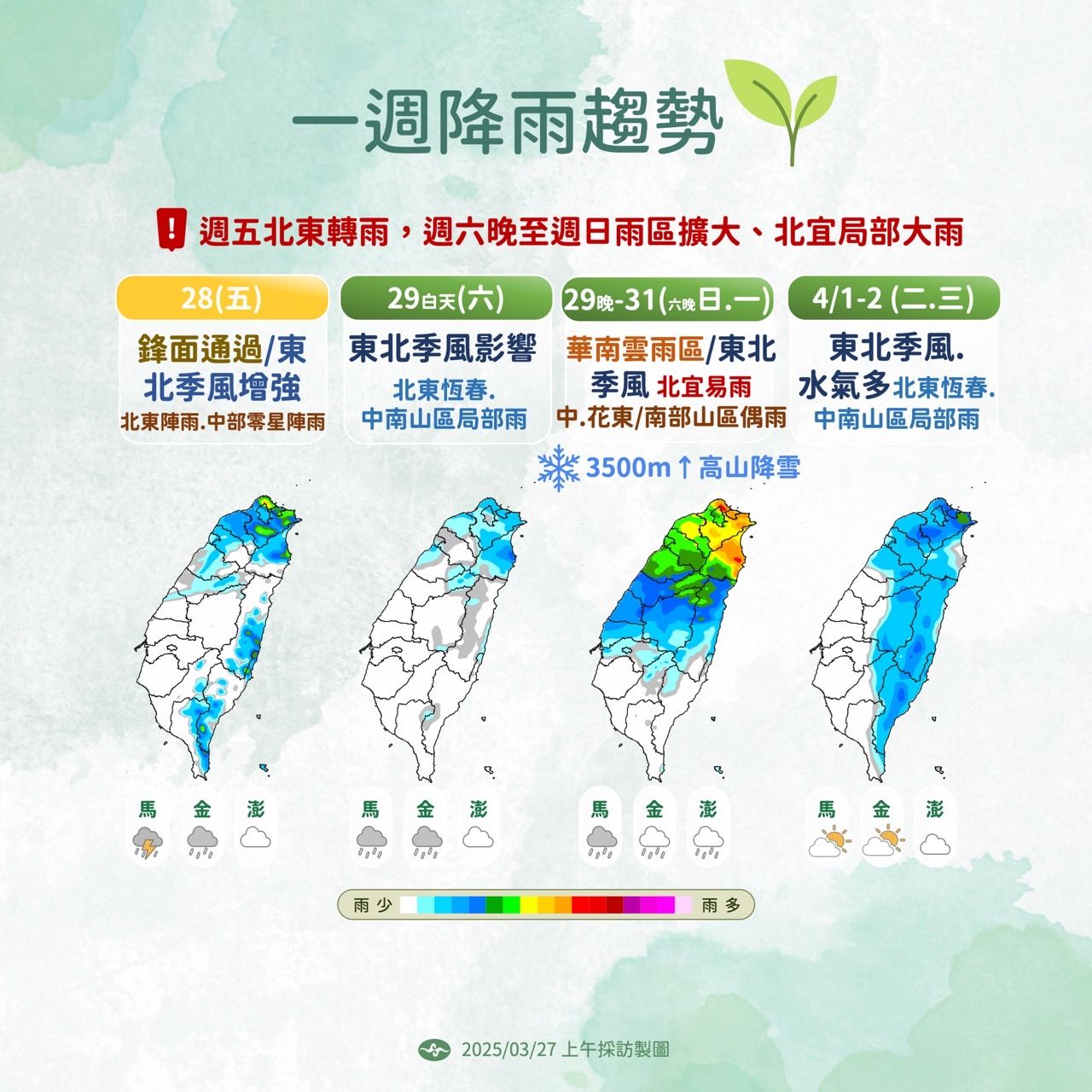 ▲▼天氣趨勢。（圖／氣象署提供）